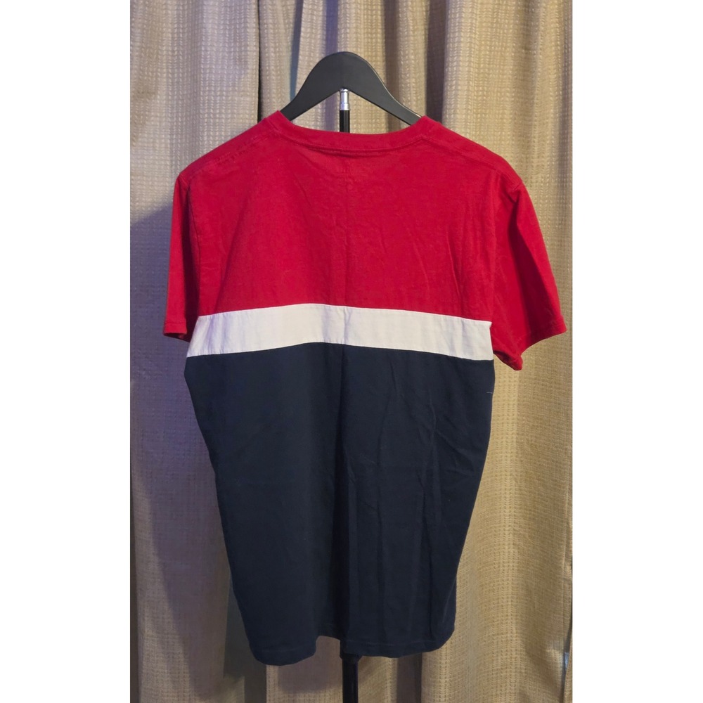 Hollister Red White Blue Colorblock Crewneck T-Shirt Men's Size Large - Picture 3 of 6
